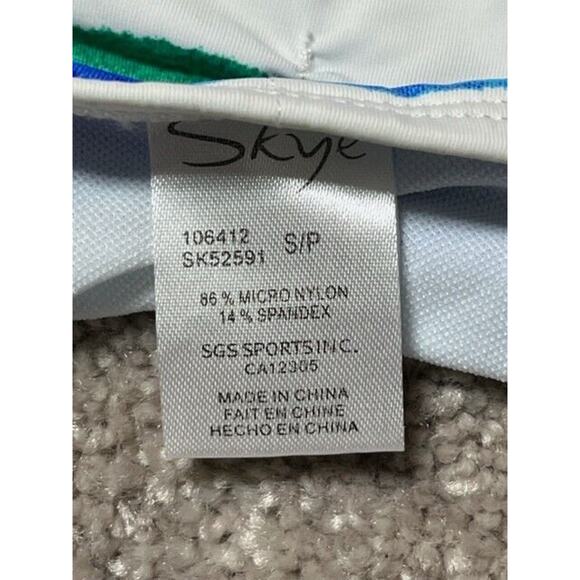 Skye Bikini Swim Bottom Womens Small Side Tie Blue White Striped Stretch - Picture 5 of 8